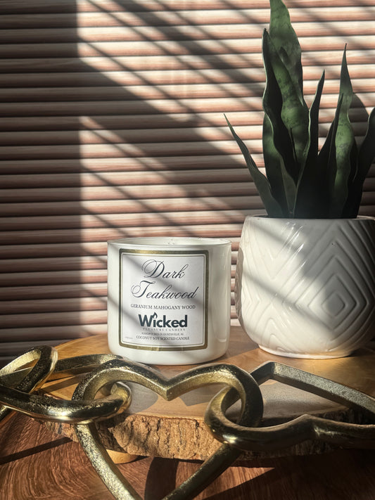 Dark Teakwood Triple Wick