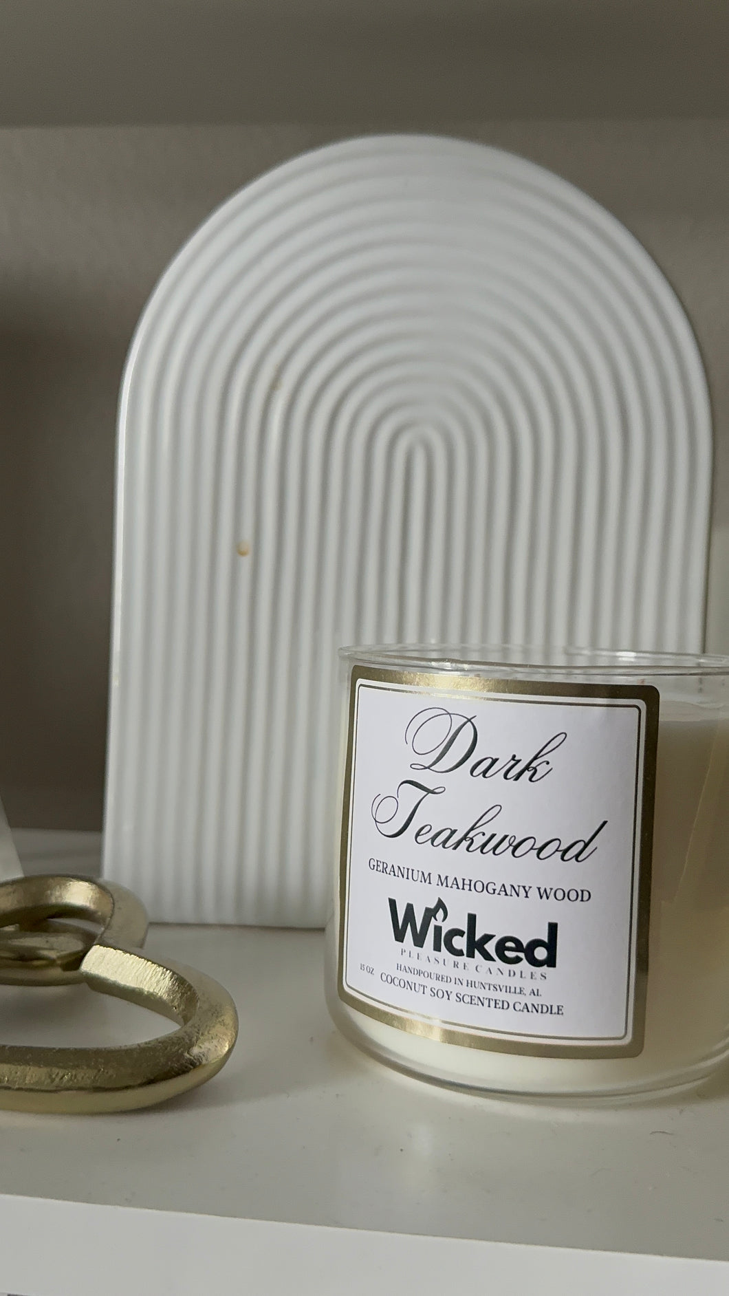 Dark Teakwood Triple Wick